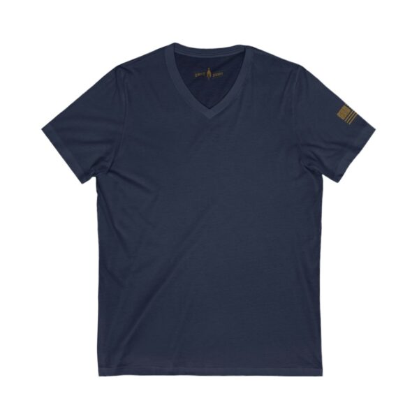 Minimalist American Flag Jersey Short Sleeve V-Neck Tee - Image 7