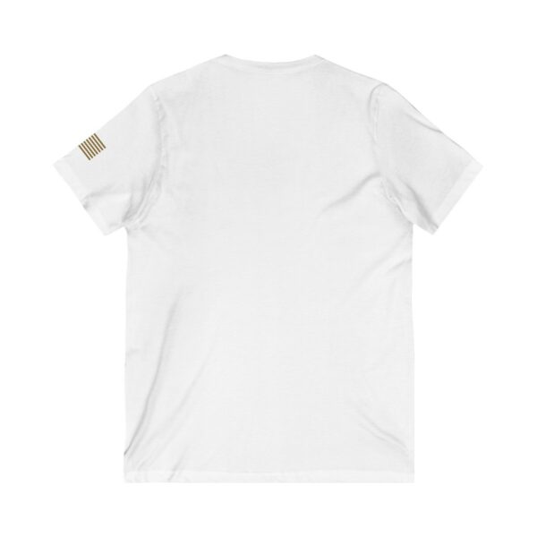 Minimalist American Flag Jersey Short Sleeve V-Neck Tee - Image 4