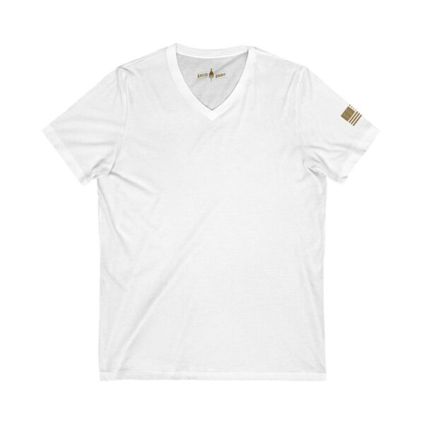 Minimalist American Flag Jersey Short Sleeve V-Neck Tee - Image 3
