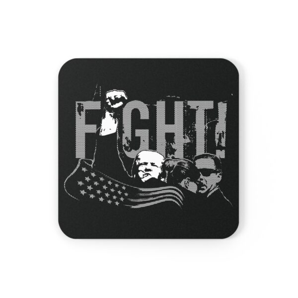 Trump Fight Cork Back Coaster